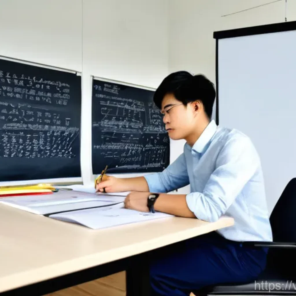 지식의 한계와 경험의 중요성 - **Prompt 1: From Theory to Application**
    A wide shot of a determined young Vietnamese university...