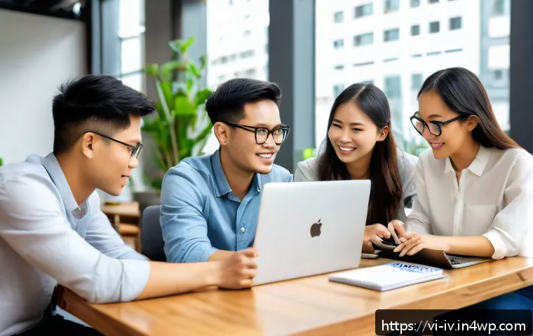 지식의 한계를 통한 문제 해결 방법 - A modern Vietnamese office scene showing a diverse group of young professionals in smart casual atti...